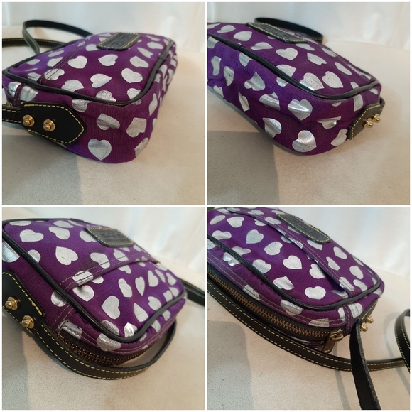 Dooney Bourke Purple Silver Hearts Bag - Picture 10 of 14